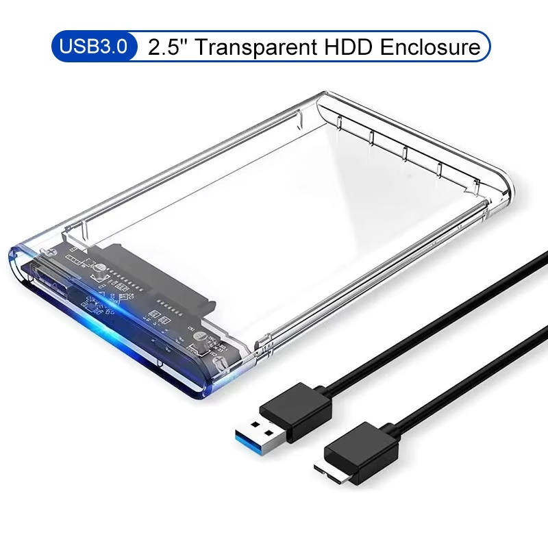 Laptop External Accessories - Boîtier de stockage externe transparent USB