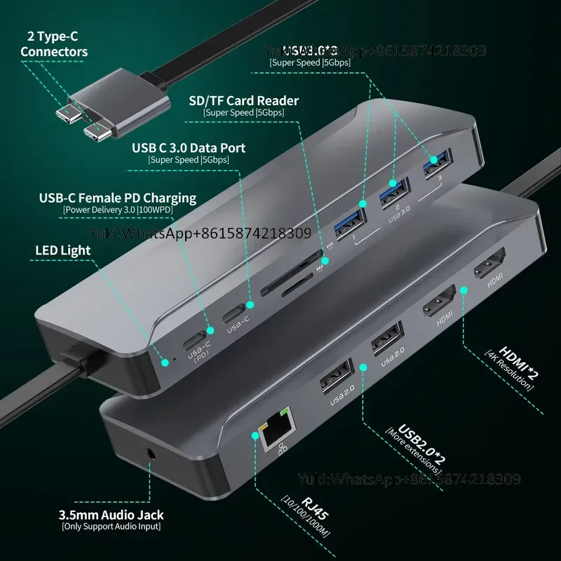 Usb C Docking Hub - Station d'accueil USB-C 5 ports avec