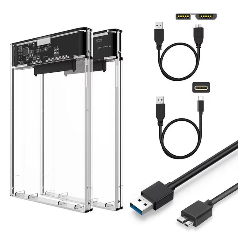 Laptop External Accessories - Boîtier de stockage externe transparent SATA