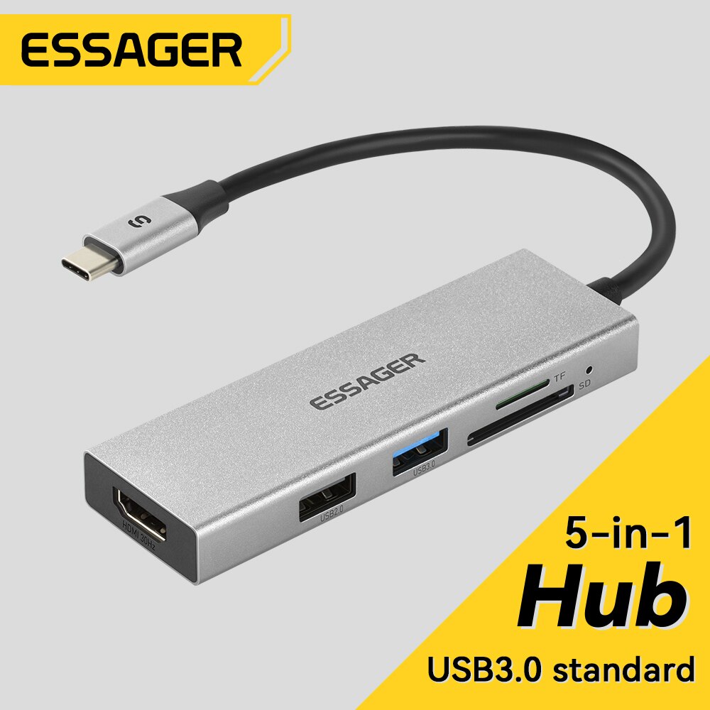 Usb C Docking Hub - Essager 5 en 1 USB C